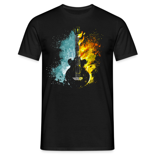 Wasser und Feuergitarre - Herren Premiumshirt - Schwarz