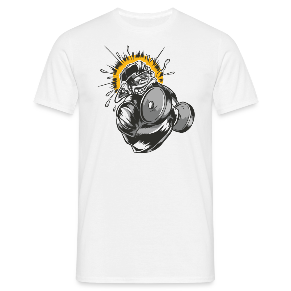 Monkey Kurzhantel - Herren Premiumshirt - weiß