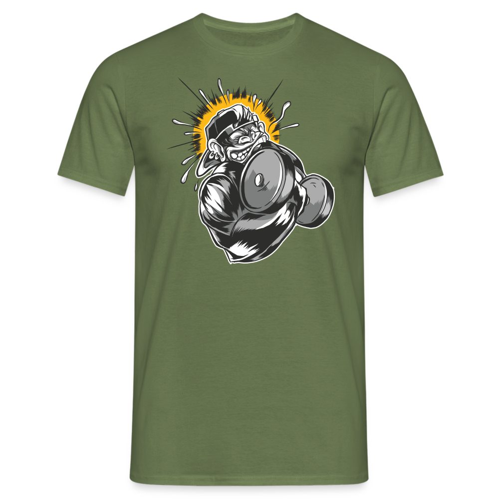 Monkey Kurzhantel - Herren Premiumshirt - Militärgrün