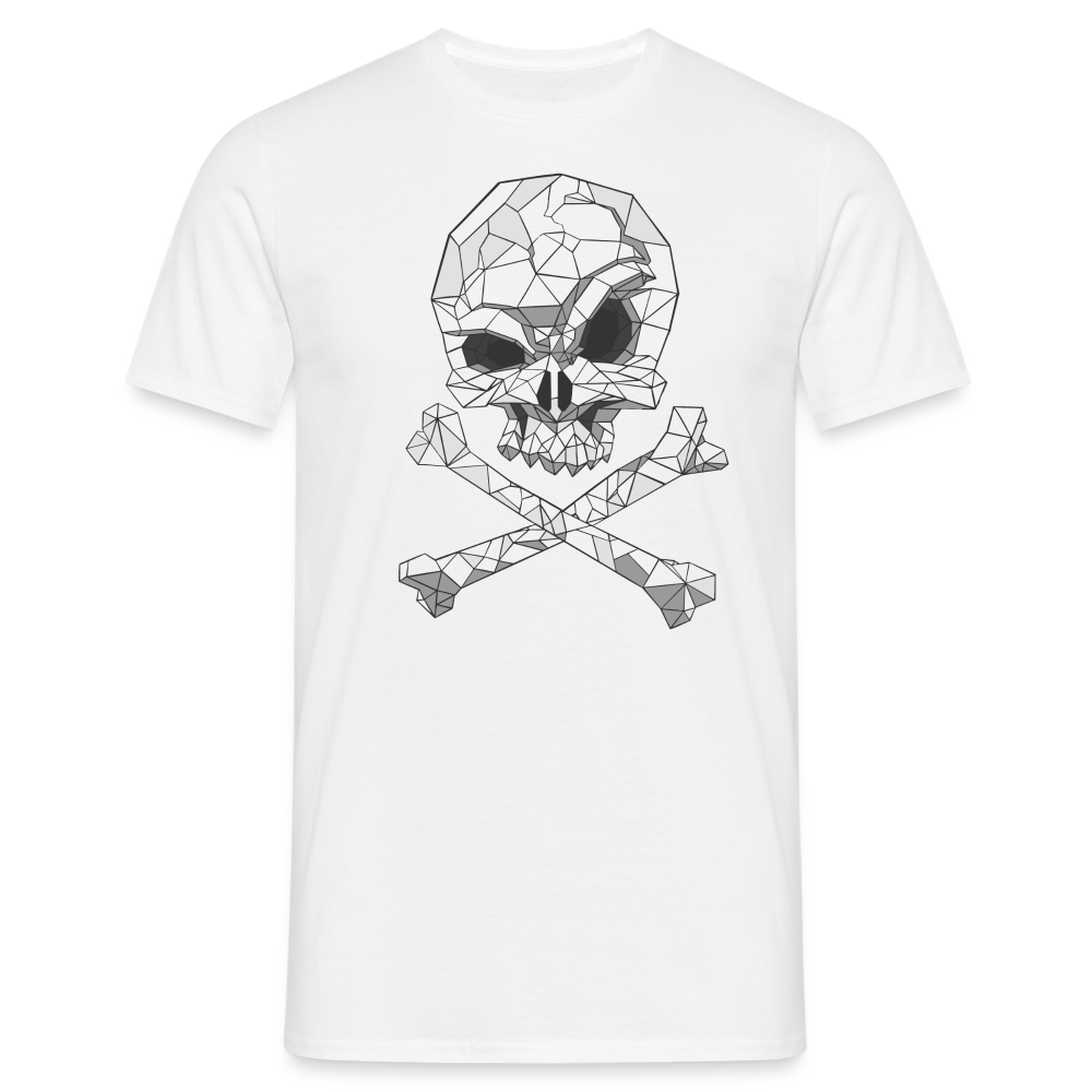 Polygonales Totenkopf - Herren Premiumshirt - weiß