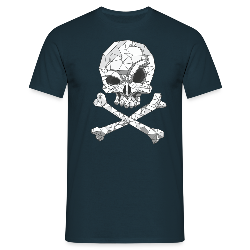 Polygonales Totenkopf - Herren Premiumshirt - Navy