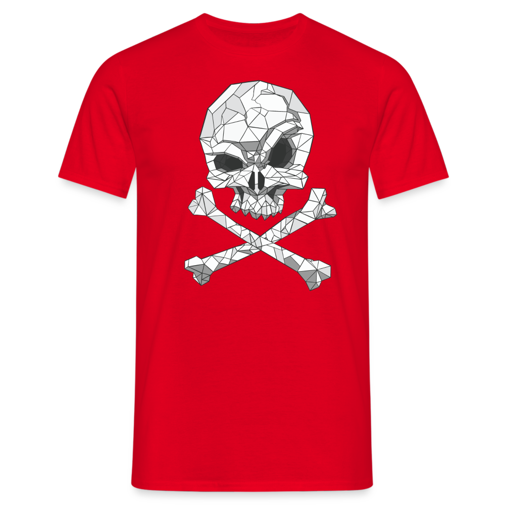 Polygonales Totenkopf - Herren Premiumshirt - Rot