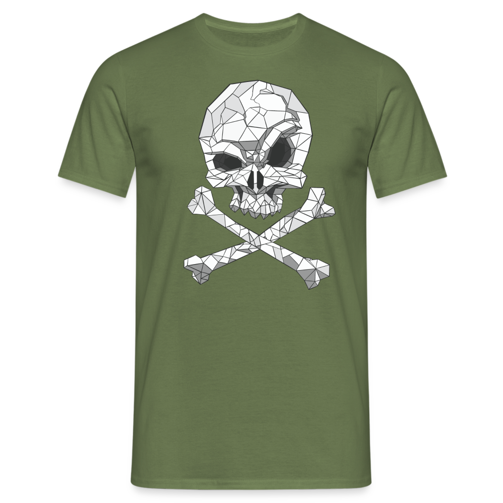 Polygonales Totenkopf - Herren Premiumshirt - Militärgrün