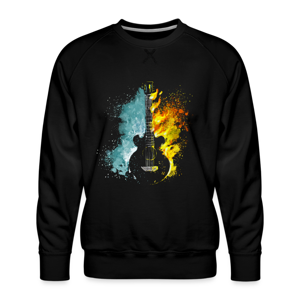 Wasser und Feuergitarre - Herren Premium Sweatshirt - Schwarz