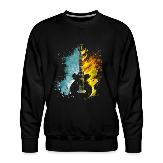 Wasser und Feuergitarre - Herren Premium Sweatshirt - Schwarz