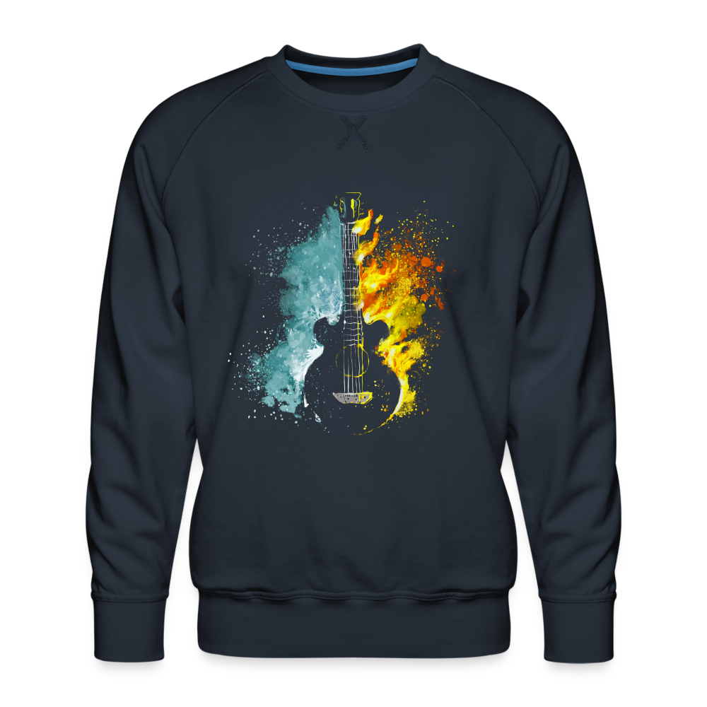 Wasser und Feuergitarre - Herren Premium Sweatshirt - Navy