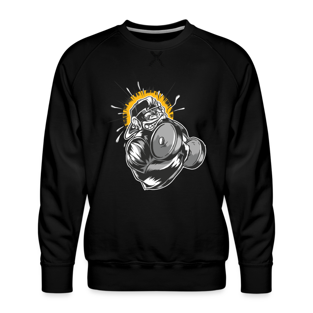 Monkey Kurzhantel - Herren Premium Sweatshirt - Schwarz