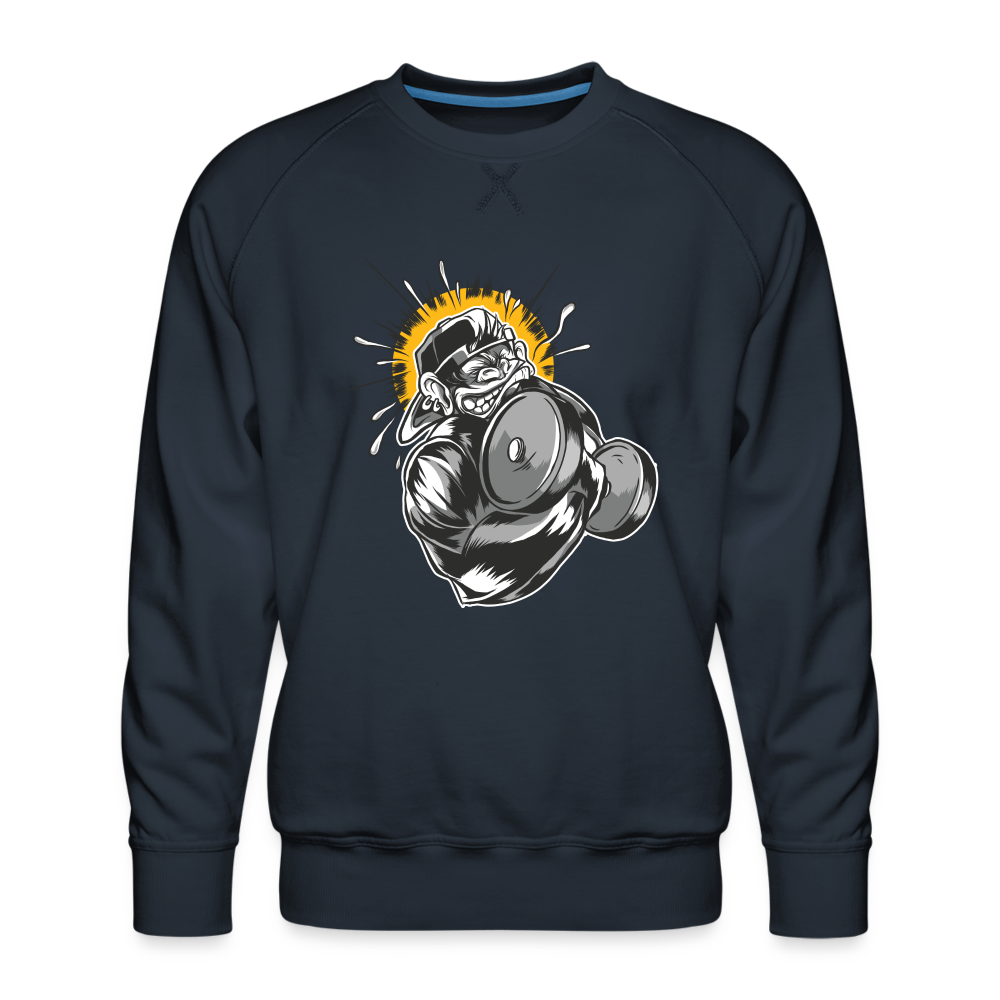 Monkey Kurzhantel - Herren Premium Sweatshirt - Navy