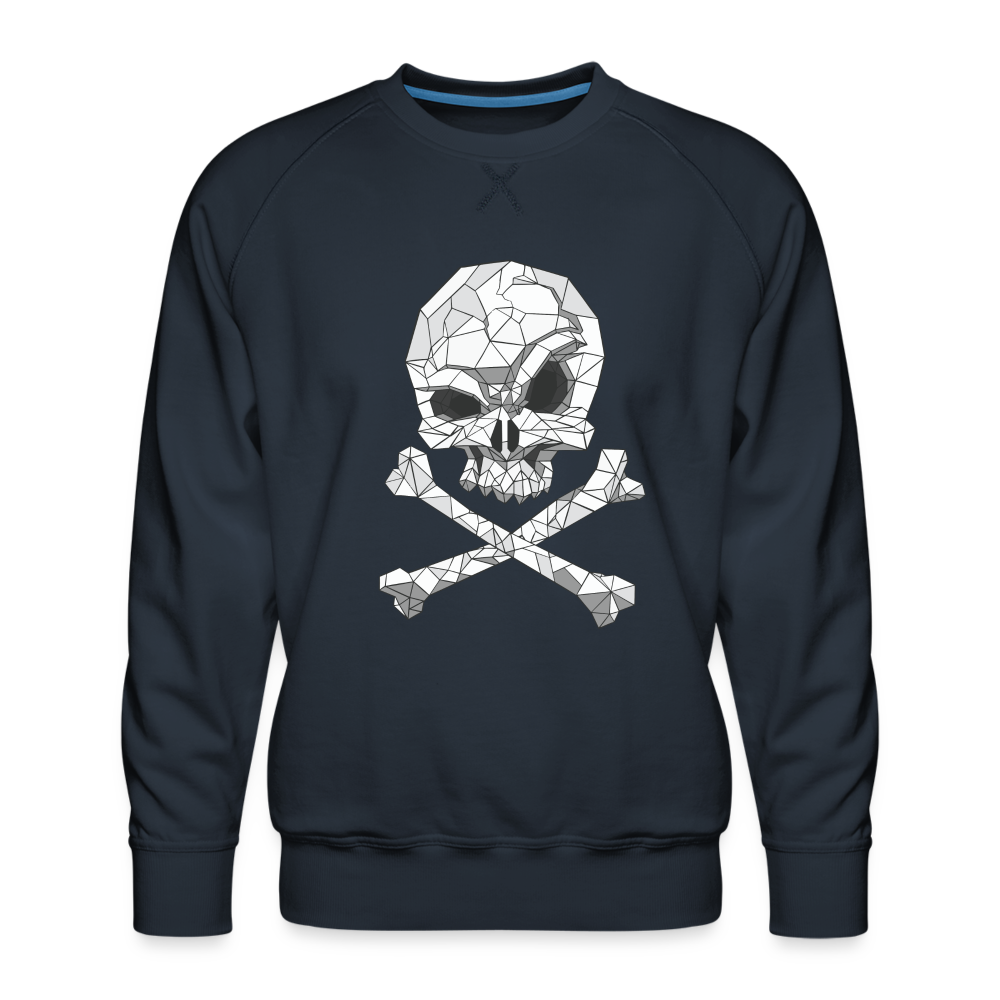 Polygonales Totenkopf - Herren Premium Sweatshirt - Navy