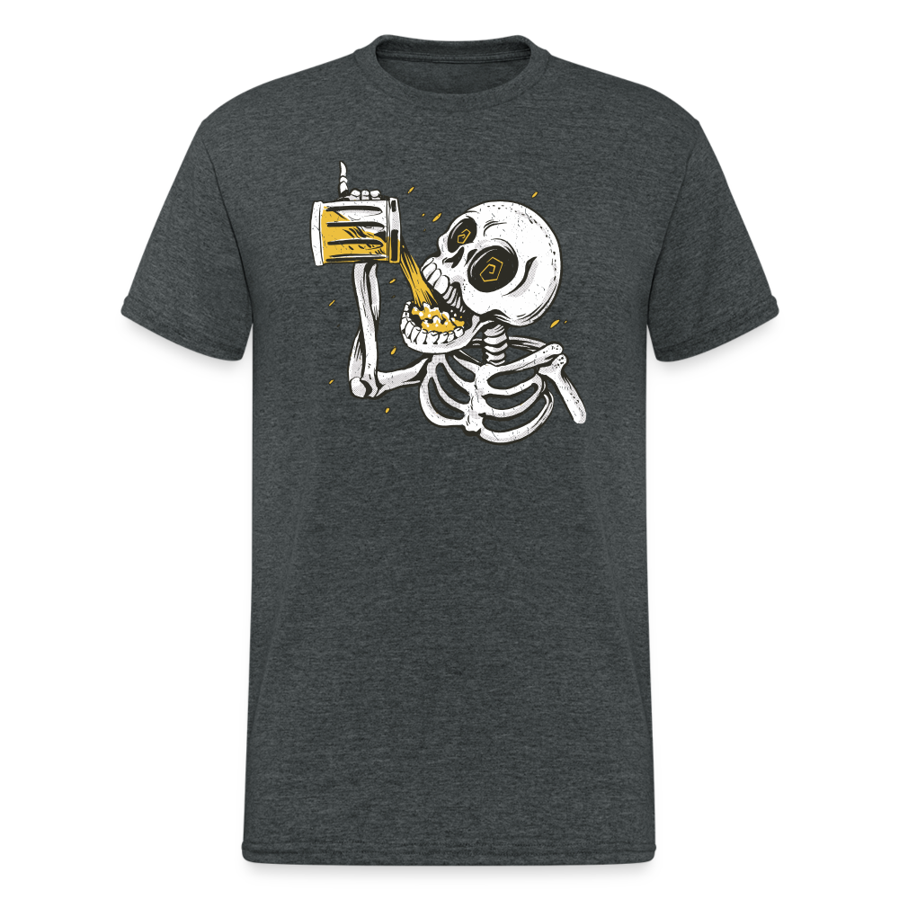 Skelett - Bier - Herren Premiumshirt - Dunkelgrau meliert