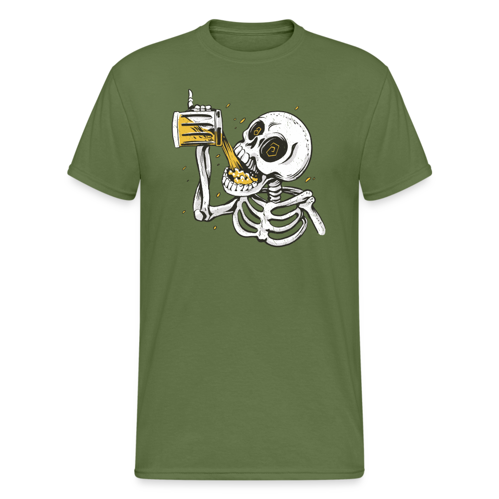 Skelett - Bier - Herren Premiumshirt - Militärgrün