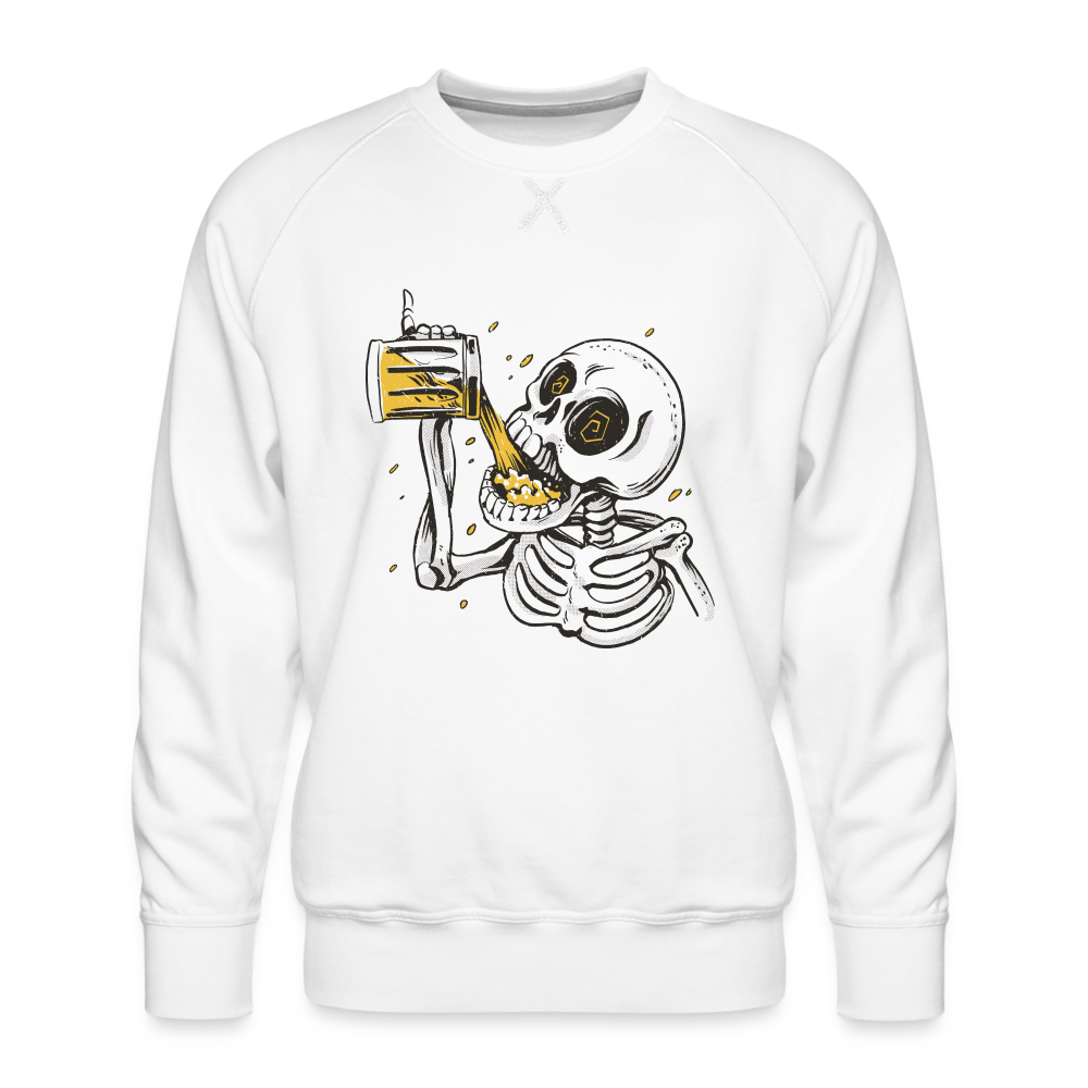 Skelett - Bier - Herren Premium Sweatshirt - weiß