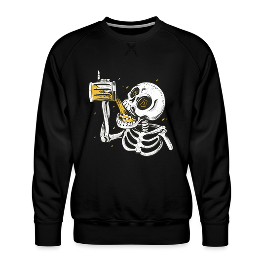 Skelett - Bier - Herren Premium Sweatshirt - Schwarz