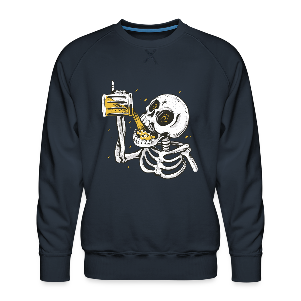Skelett - Bier - Herren Premium Sweatshirt - Navy