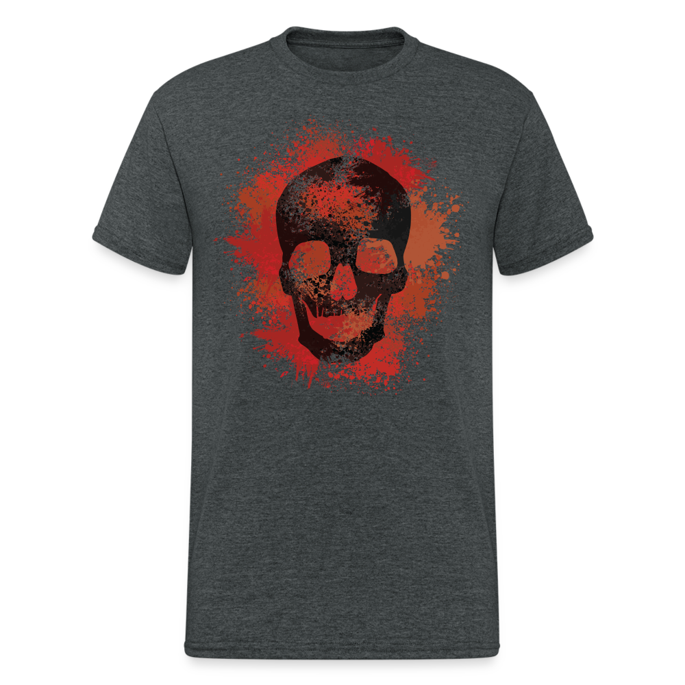 Grunge skull - Herren Premiumshirt - Dunkelgrau meliert