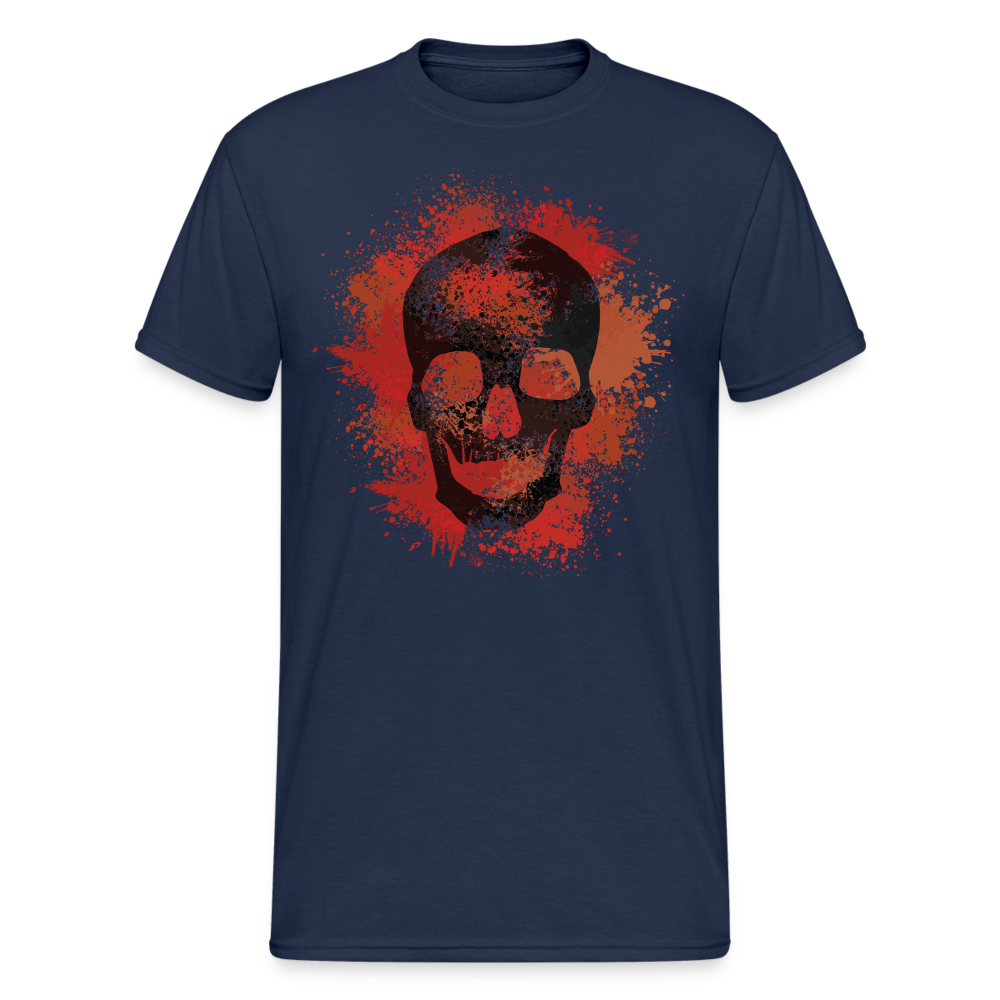 Grunge skull - Herren Premiumshirt - Navy