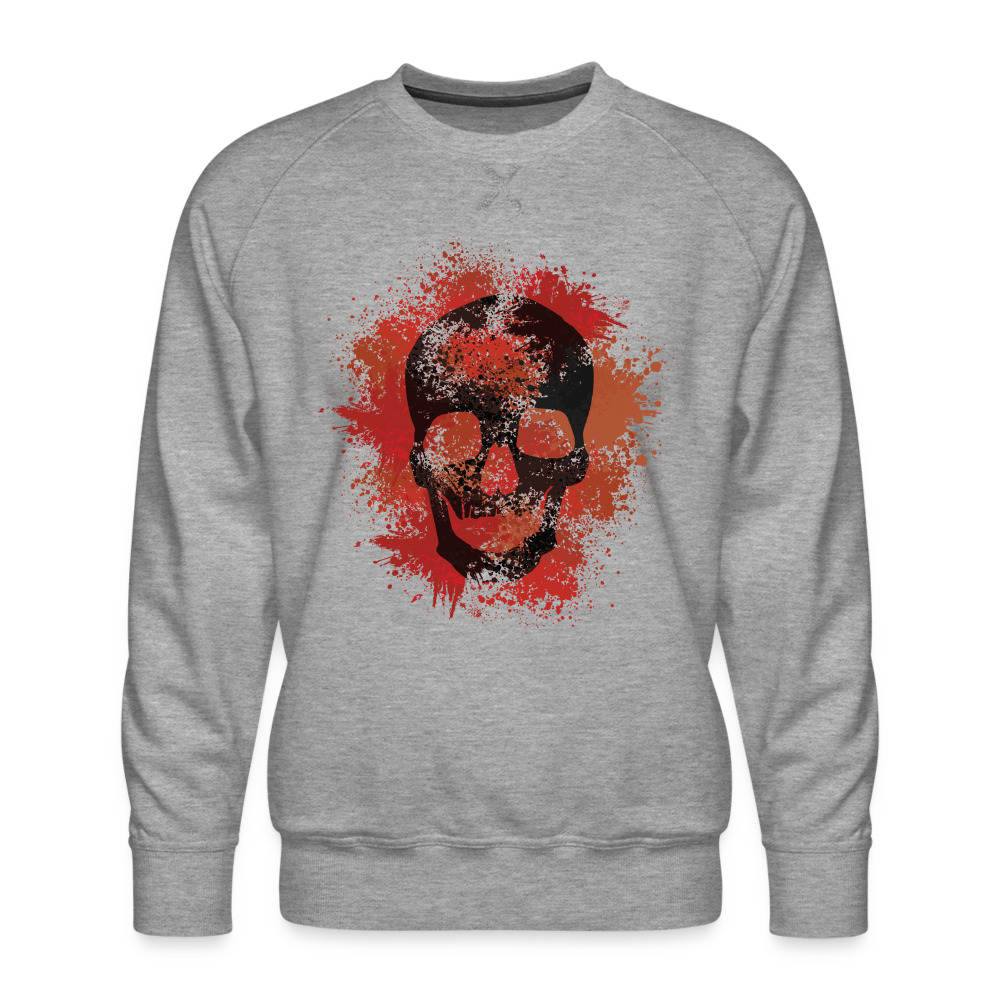 Grunge skull - Herren Premium Sweatshirt - Grau meliert