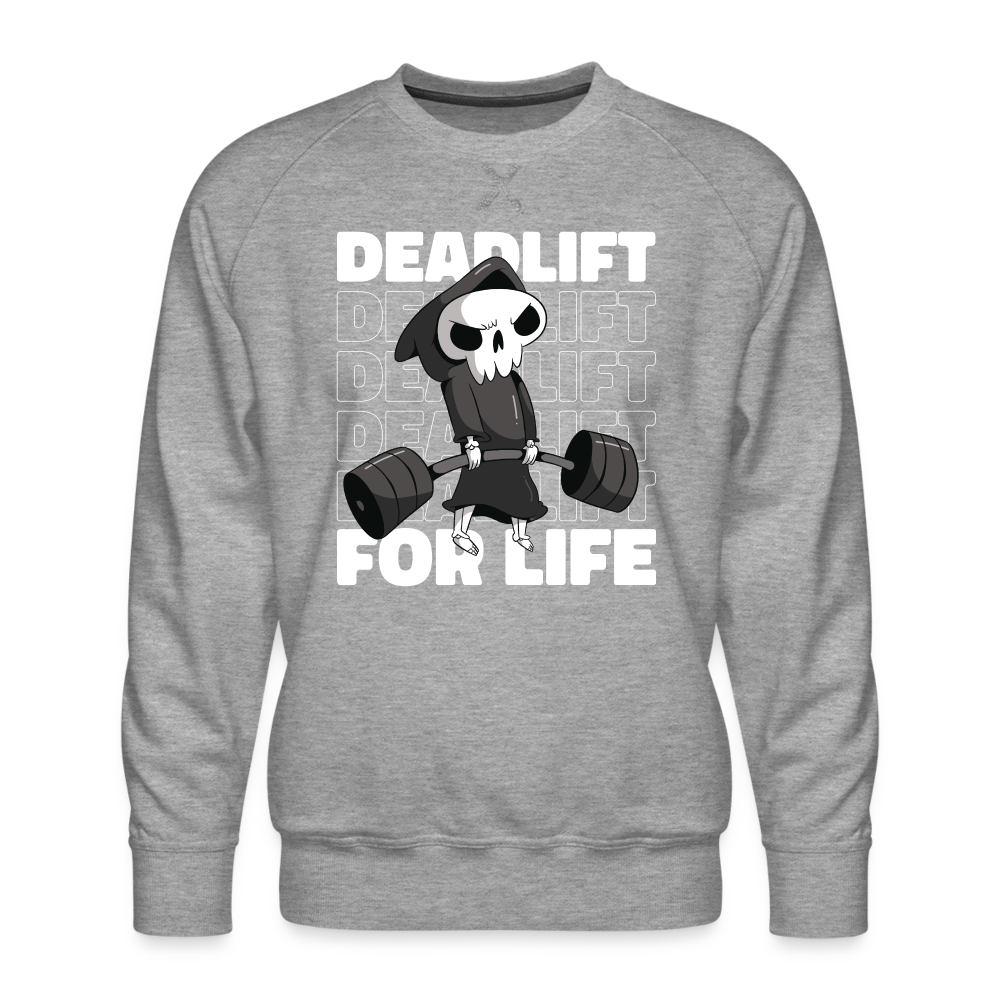 Deadlift for life - Herren Premium Sweatshirt - Grau meliert