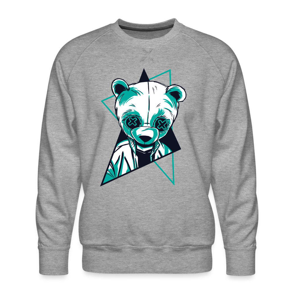Panda - Herren Premium Sweatshirt - Grau meliert