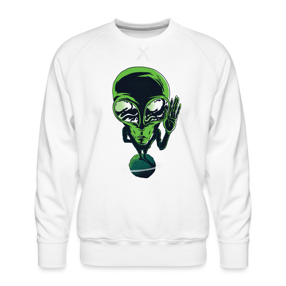 Alien on planet - Herren Premium Sweatshirt - weiß