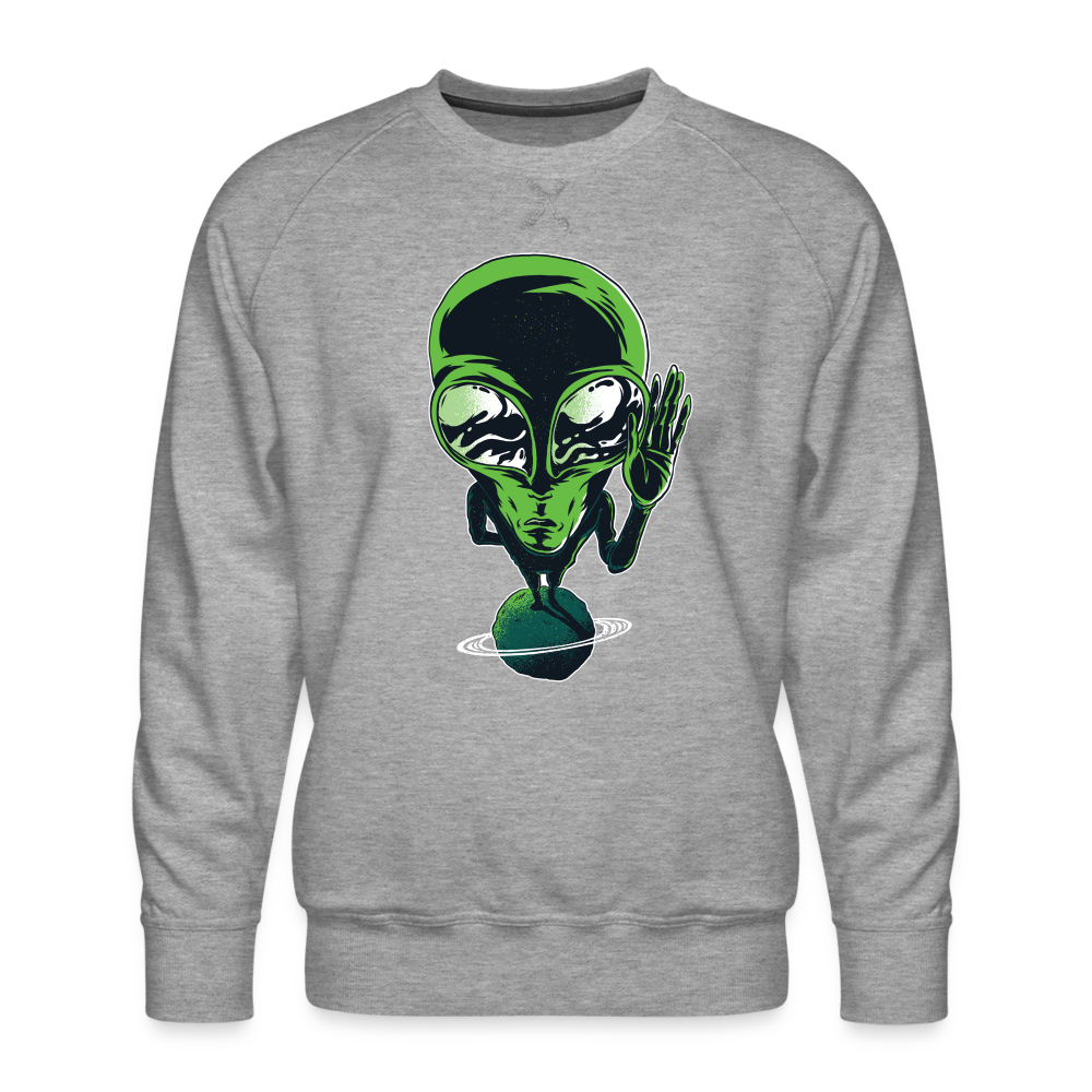 Alien on planet - Herren Premium Sweatshirt - Grau meliert