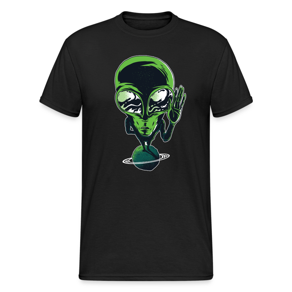 Alien on planet - Herren Premiumshirt - Schwarz
