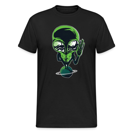 Alien on planet - Herren Premiumshirt - Schwarz
