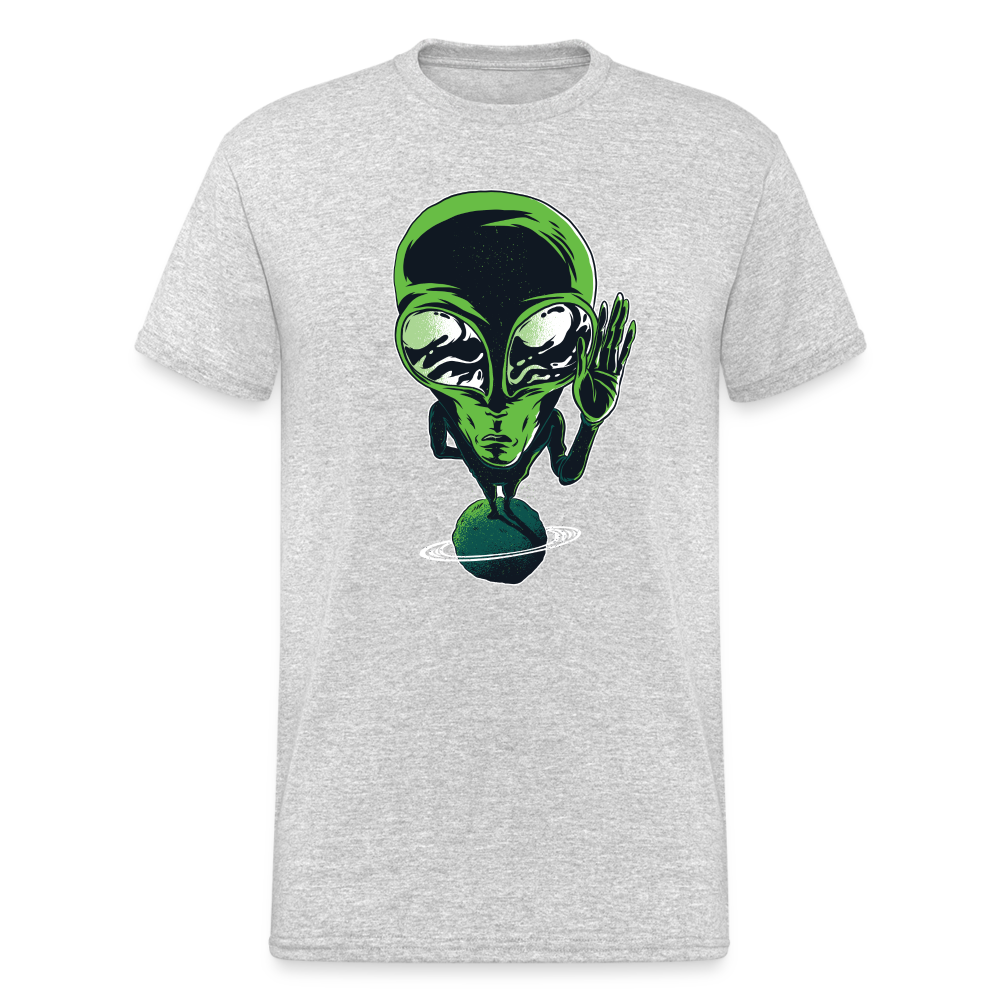 Alien on planet - Herren Premiumshirt - Grau meliert
