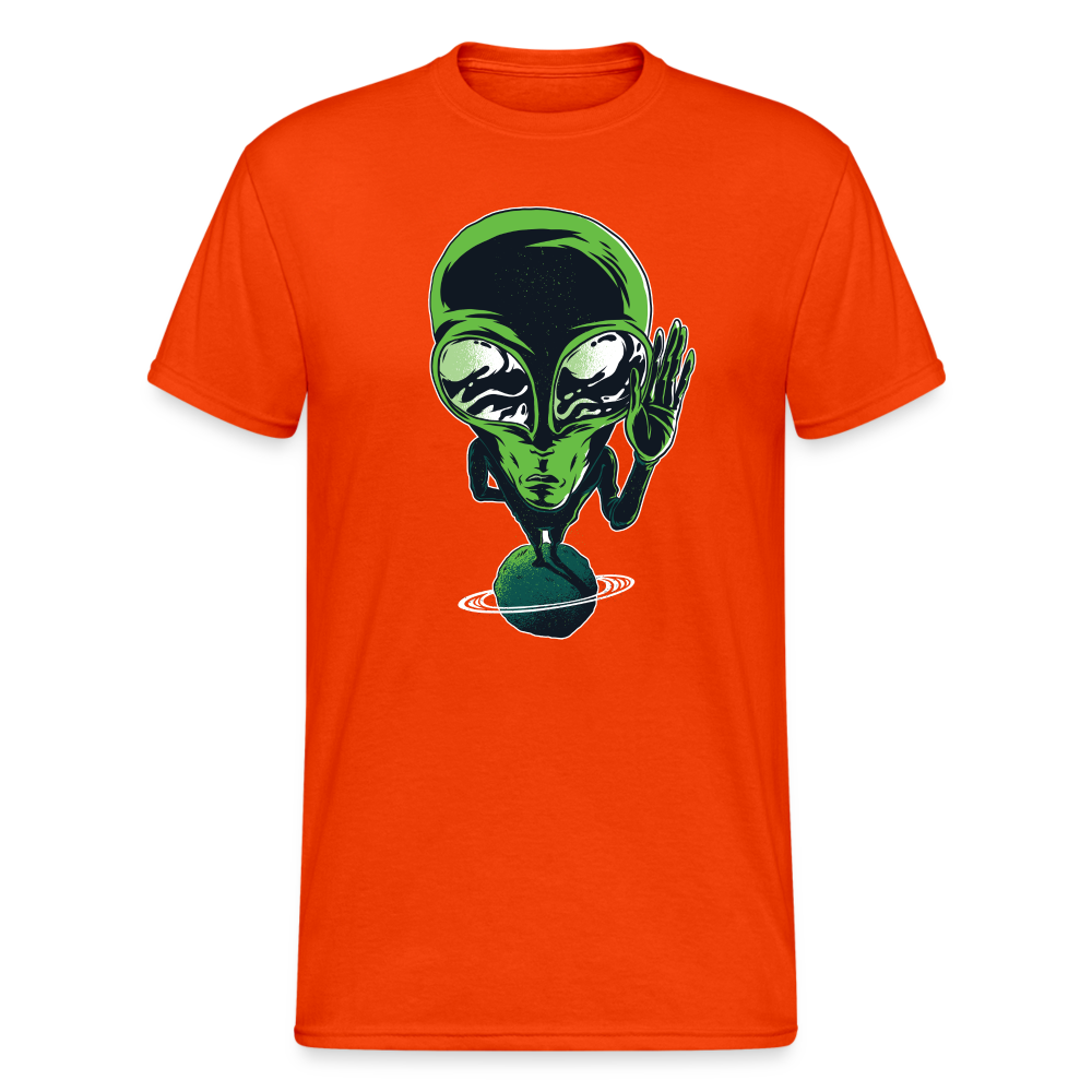 Alien on planet - Herren Premiumshirt - kräftig Orange