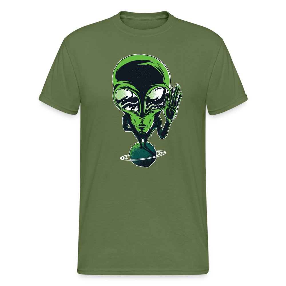 Alien on planet - Herren Premiumshirt - Militärgrün