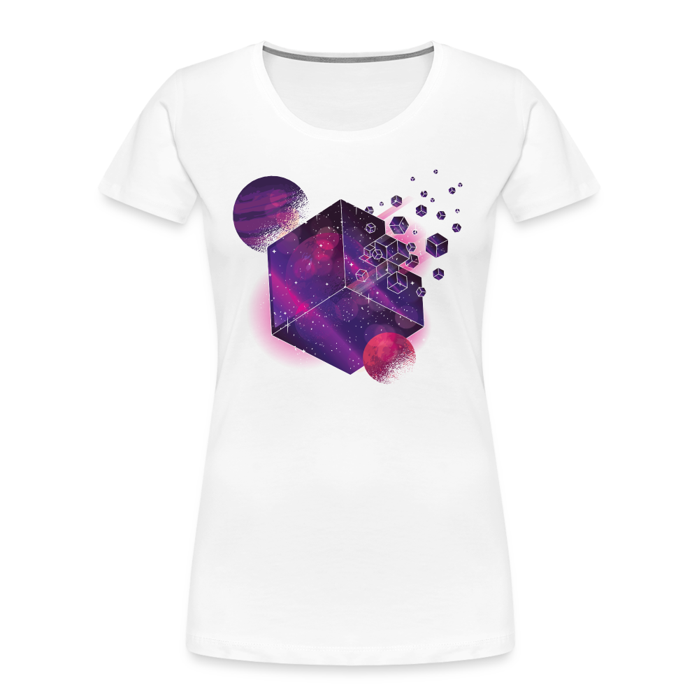 Galaxy Cube - Frauen Premiumshirt - weiß