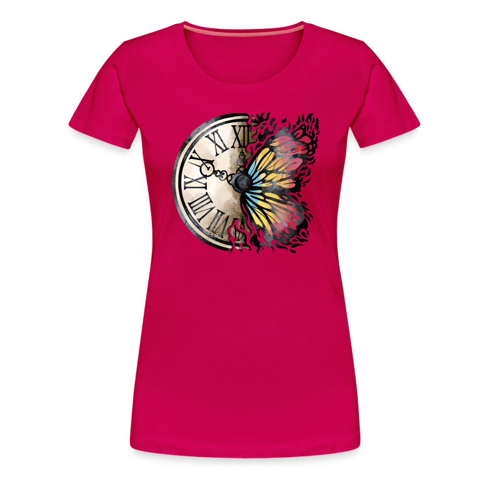 Time for butterflies - Frauen Premiumshirt - dunkles Pink