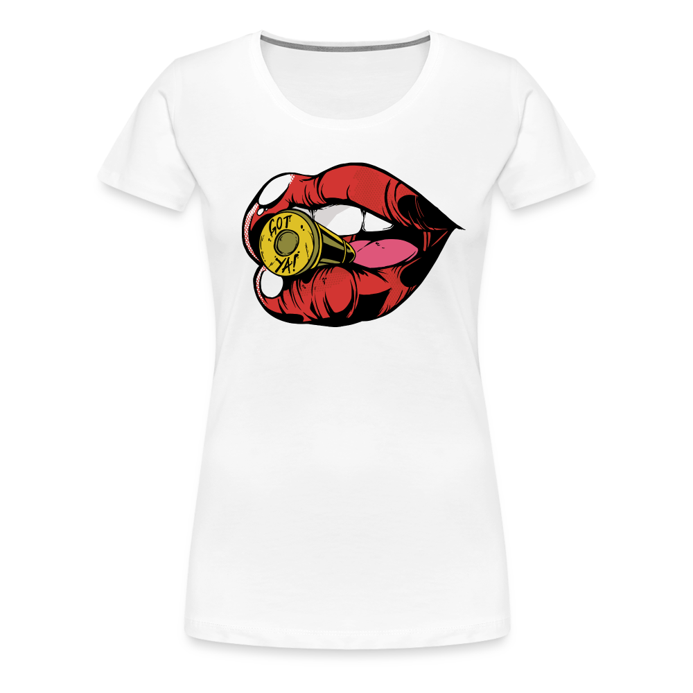 Lipstick Kiss - Frauen Premiumshirt - weiß