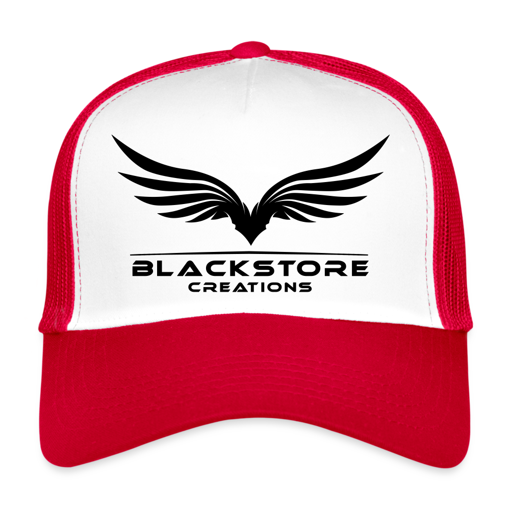 BLACKSTORE CREATIONS Trucker Cap - Weiß/Rot