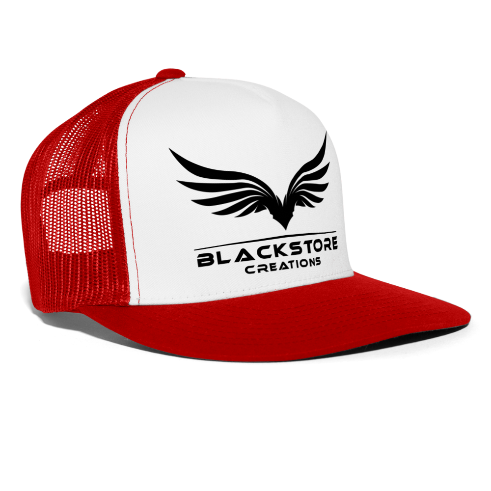 BLACKSTORE CREATIONS Trucker Cap - Weiß/Rot